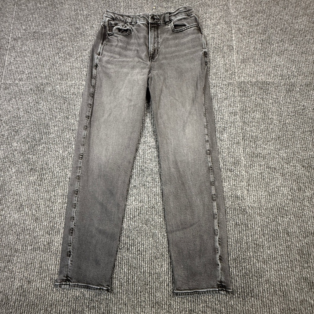 American Eagle Women 10 Regular Stretch Straight Leg Jean Washed Black 721956363